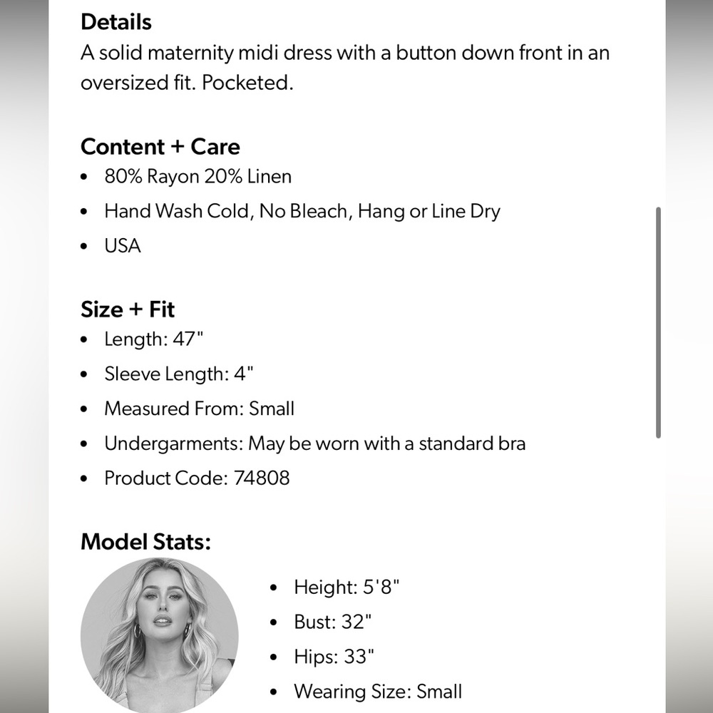 Black Oversized Button Down Maternity Midi Dress - image 8